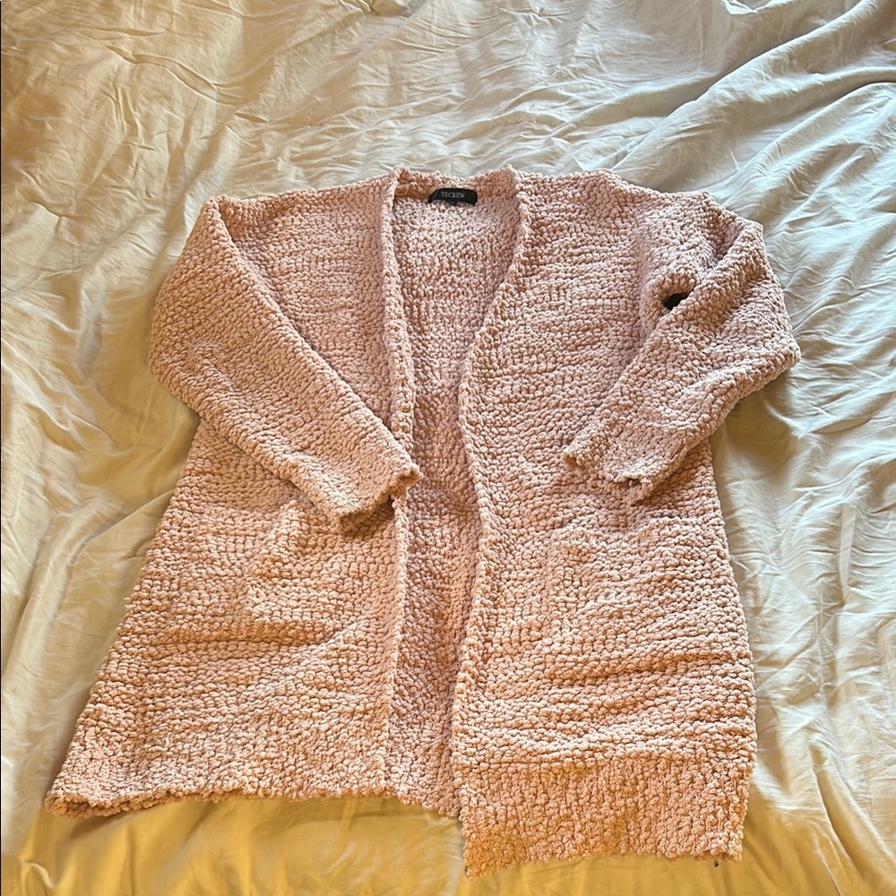 Chunky Knit Pink Cardigan Sweater